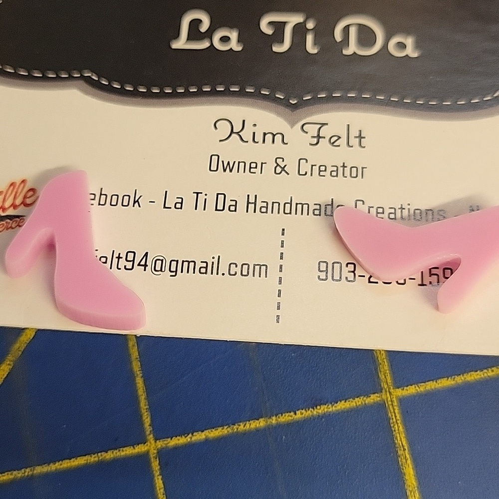 Barbie Pink Shoes 0.33" Resin Earrings